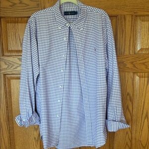 Ralph Lauren Purple & White Gingham Button-Down Shirt